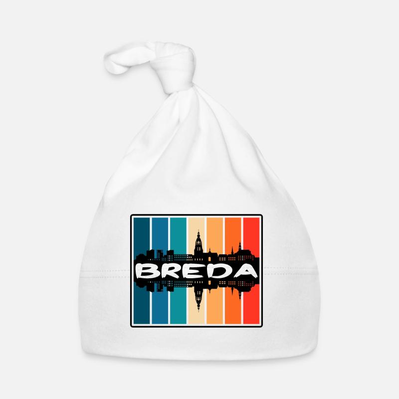 Breda Pays-Bas Skyline Silhouette Travel Souven Bonnet bio Bébé