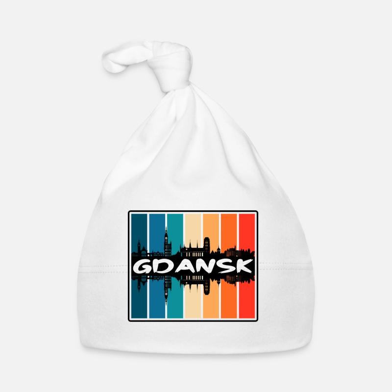 Danzig Polen Skyline Silhouette Reise Souvenir Baby Bio-Mütze
