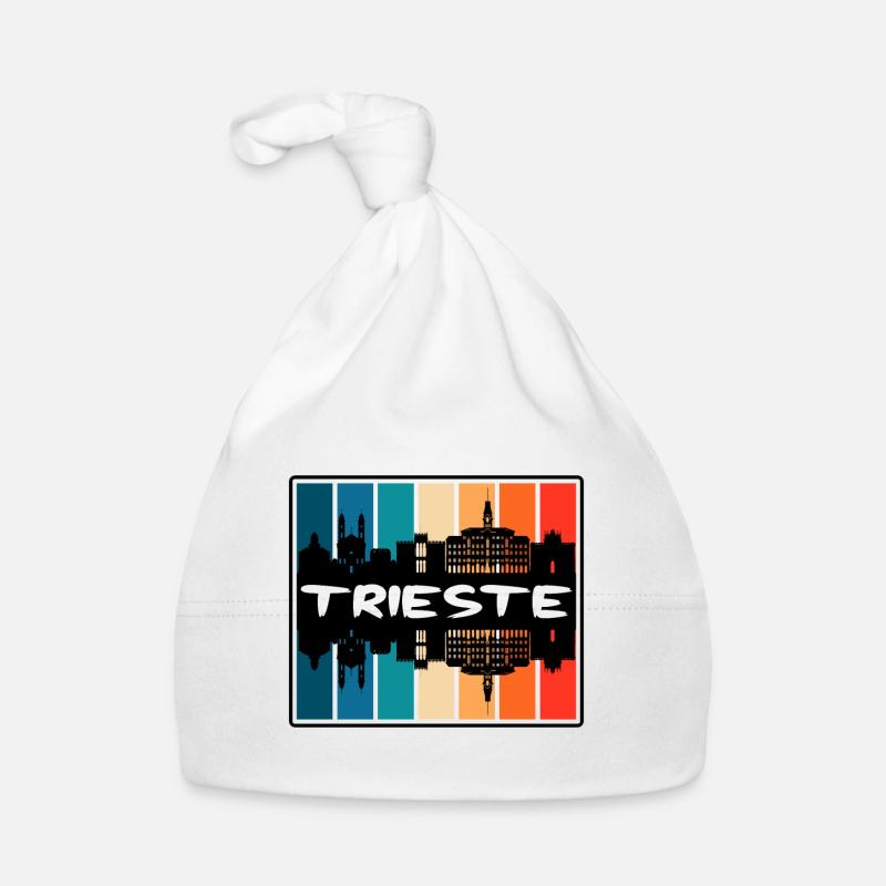 Trieste Italie Skyline Silhouette Souvenir de voyage Bonnet bio Bébé