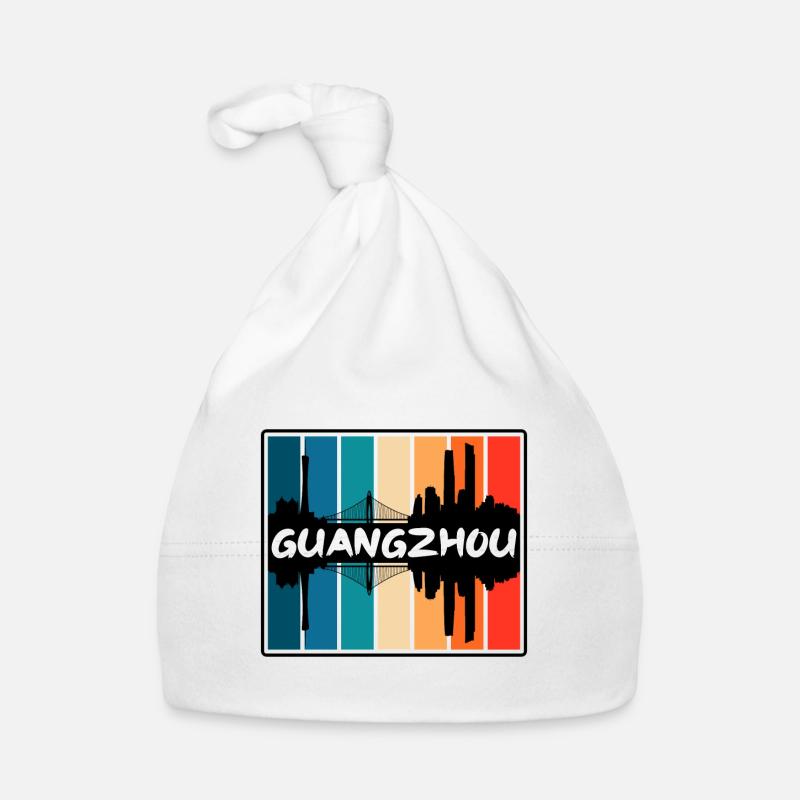 Guangzhou Chine Skyline Silhouette Souvenir de voyage Bonnet bio Bébé