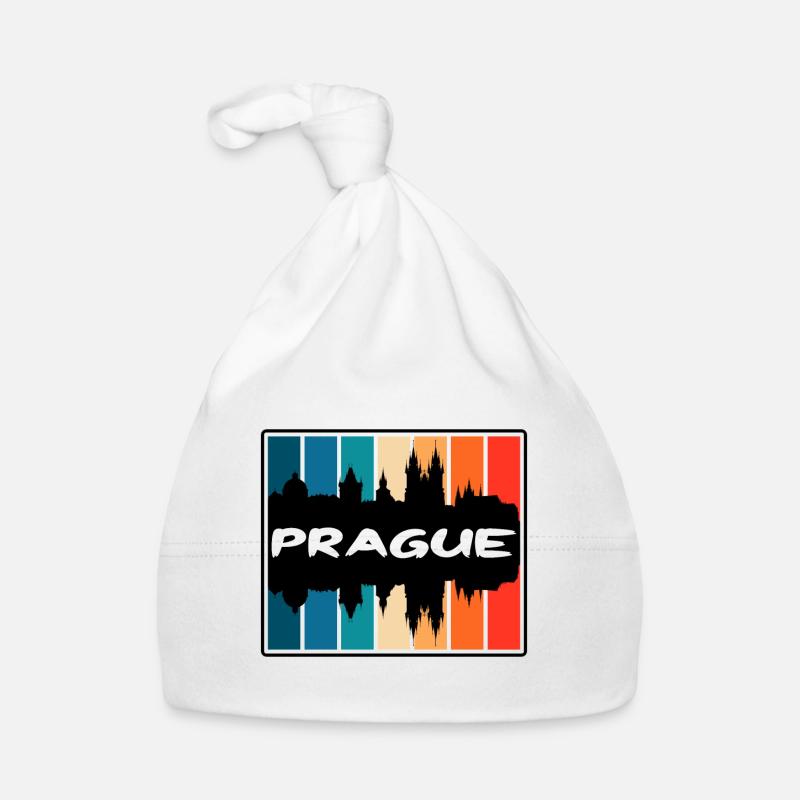 Prag Tschechien Skyline Silhouette Reise Souvenir Baby Bio-Mütze
