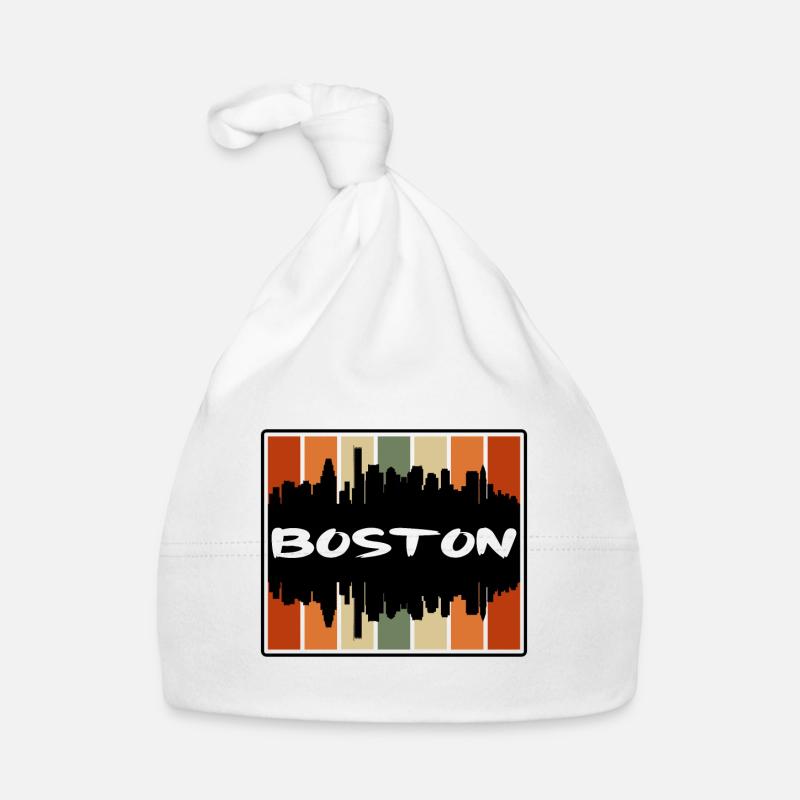 Boston Massachusetts États-Unis Skyline Silhouette Voyage Bonnet bio Bébé