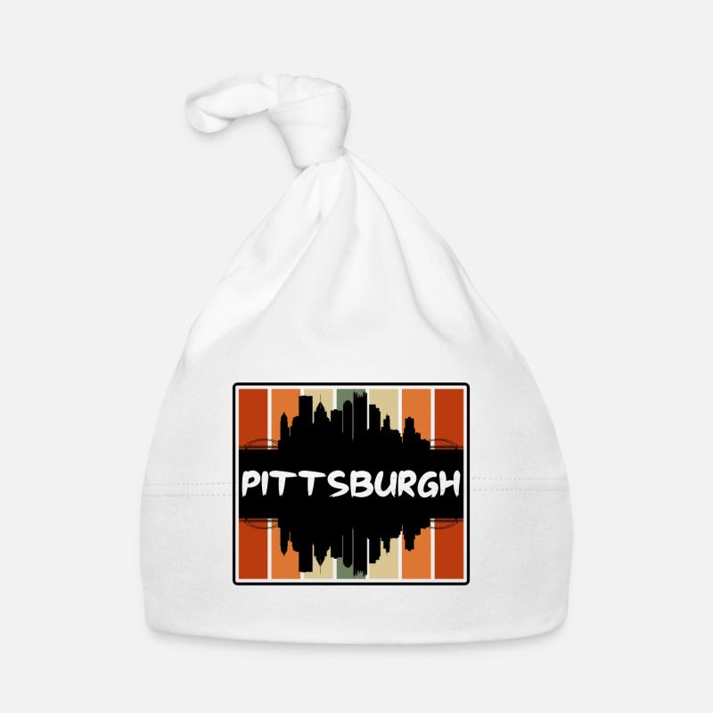 Pittsburgh Pennsylvanie États-Unis Skyline Silhouette Tra Bonnet bio Bébé