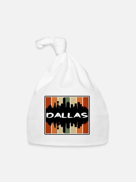 Dallas Texas États-Unis Skyline Silhouette Voyage Souveni - Bonnet bio Bébé - blanc - Devant