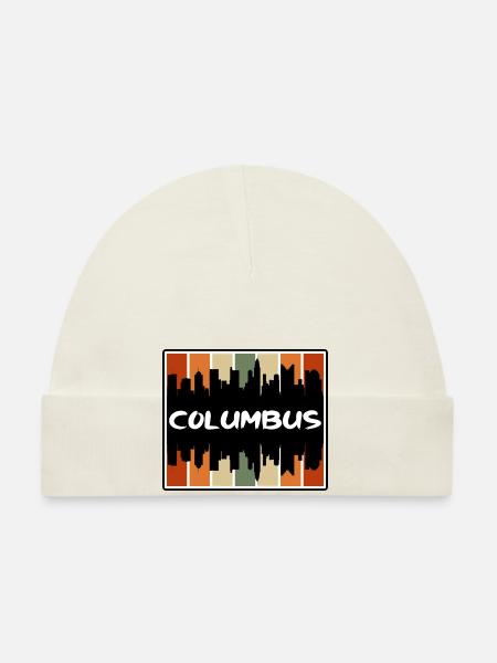 Columbus Ohio États-Unis Skyline Silhouette Travel Souven - Bonnet bio Bébé - blanc - Devant