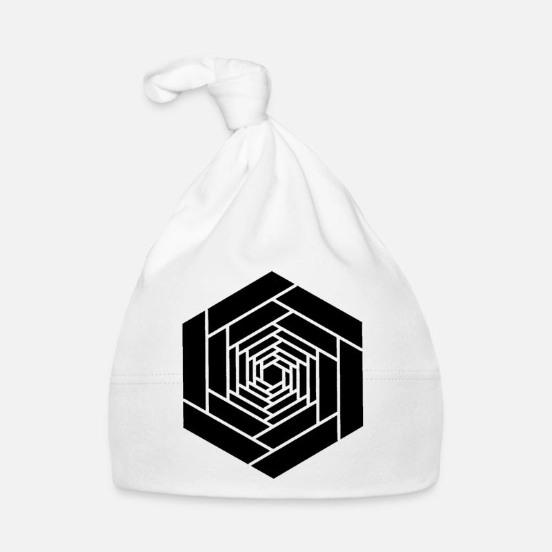 Hexagone infini noir fleur Bonnet bio Bébé