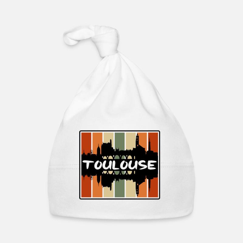 Toulouse Frankreich Skyline Silhouette Reise Souvenir Baby Bio-Mütze