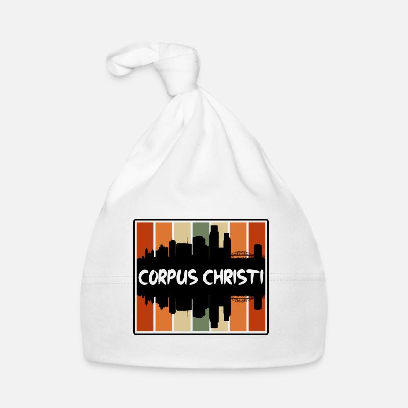 Corpus Christi Texas États-Unis Skyline Silhouette Voyage Bonnet bio Bébé
