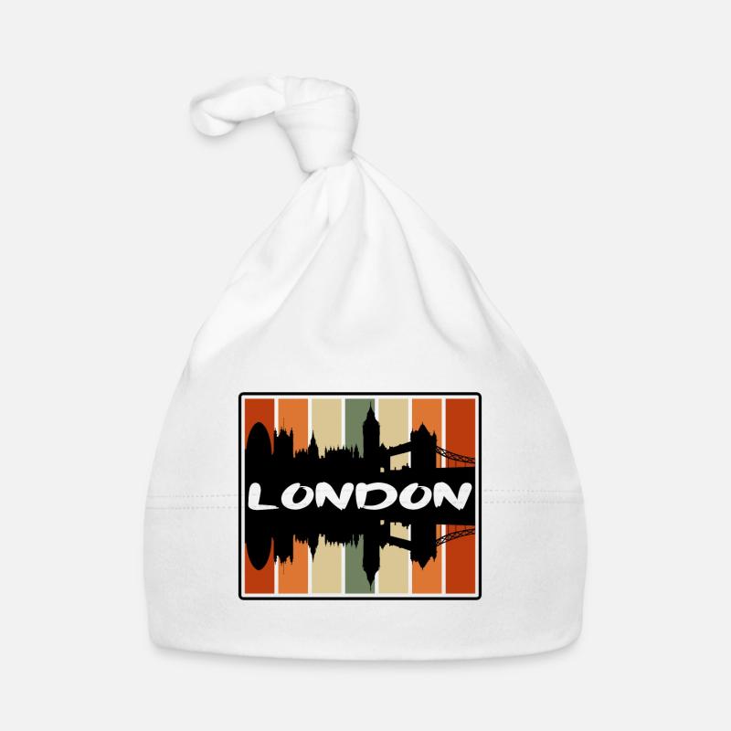 Londres Angleterre Skyline Silhouette Voyage Souvenir Bonnet bio Bébé