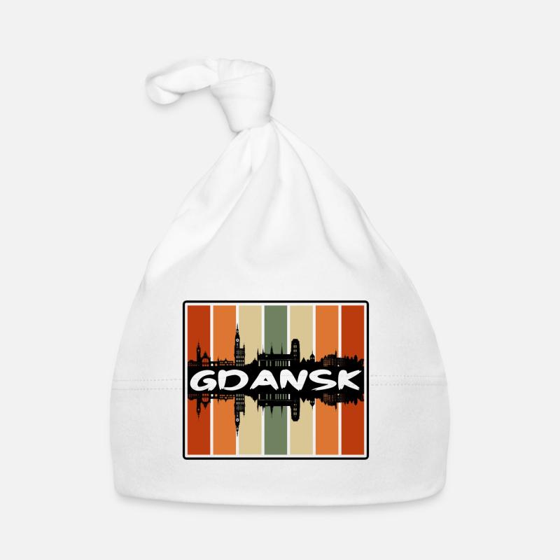 Danzig Polen Skyline Silhouette Reise Souvenir Baby Bio-Mütze