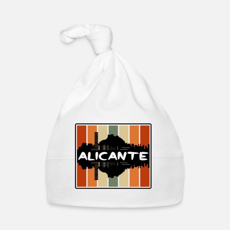 Alicante Spanien Skyline Silhouette Reise Souvenir Baby Bio-Mütze