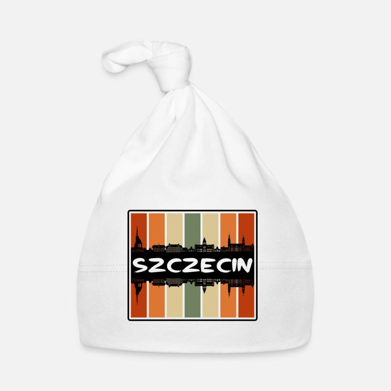 Stettin Polen Skyline Silhouette Reise Souvenir Baby Bio-Mütze
