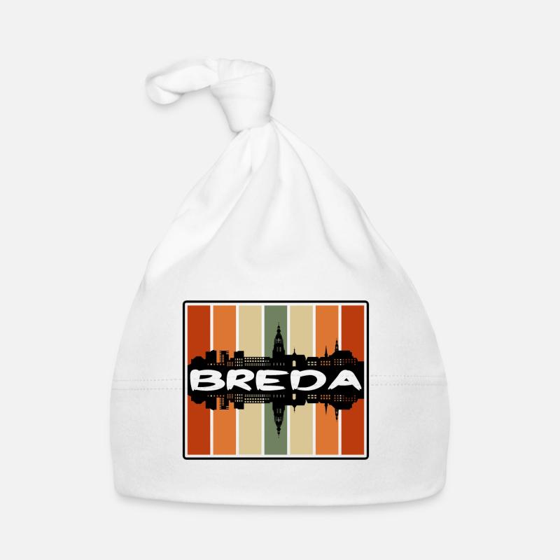 Breda Pays-Bas Skyline Silhouette Travel Souven Bonnet bio Bébé