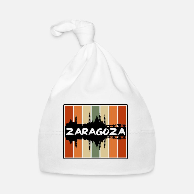 Zaragoza Spanien Skyline Silhouette Reise Souvenir Baby Bio-Mütze