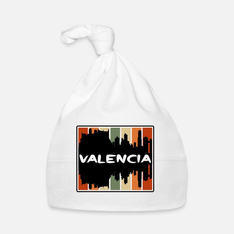 Valencia Spanien Skyline Silhouette Reise Souvenir Baby Bio-Mütze
