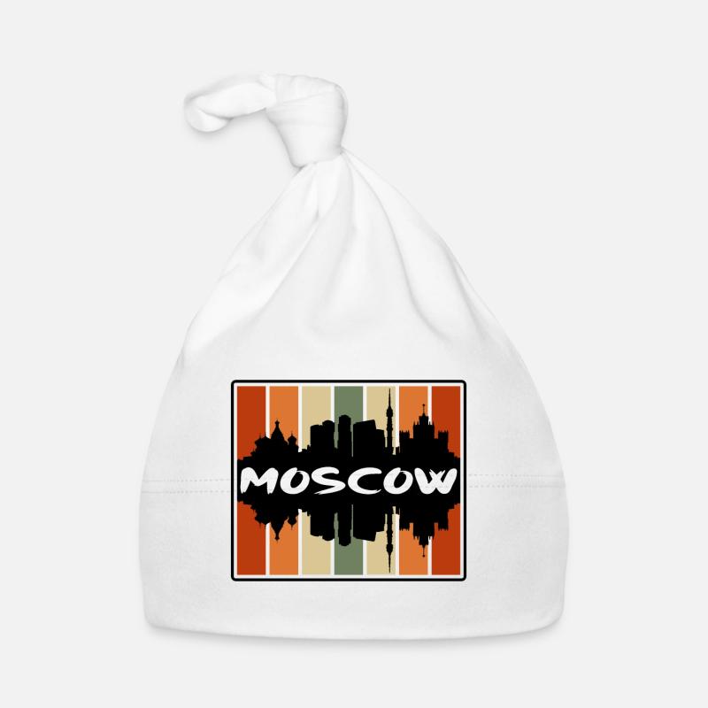 Moscou Russie Skyline Silhouette Souvenir de voyage Bonnet bio Bébé