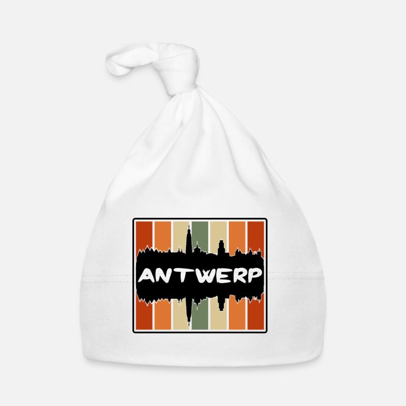 Antwerpen Belgien Skyline Silhouette Reise Souvenir Baby Bio-Mütze