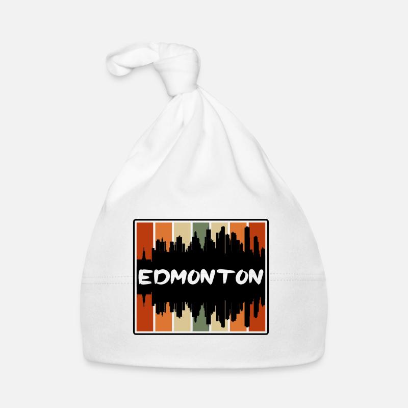 Edmonton Canada Skyline Silhouette Souvenir de voyage Bonnet bio Bébé