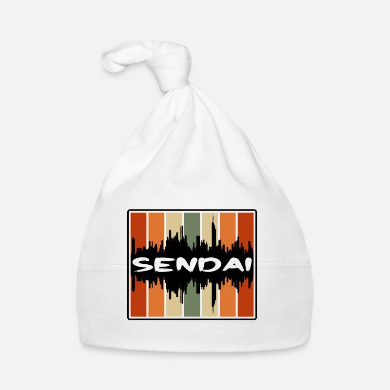 Sendai Japan Skyline Silhouette Reisesouvenir Baby Bio-Mütze