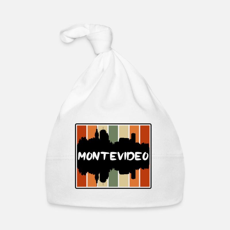 Montevideo Uruguay Skyline Silhouette Travel Souve Organic Baby Cap