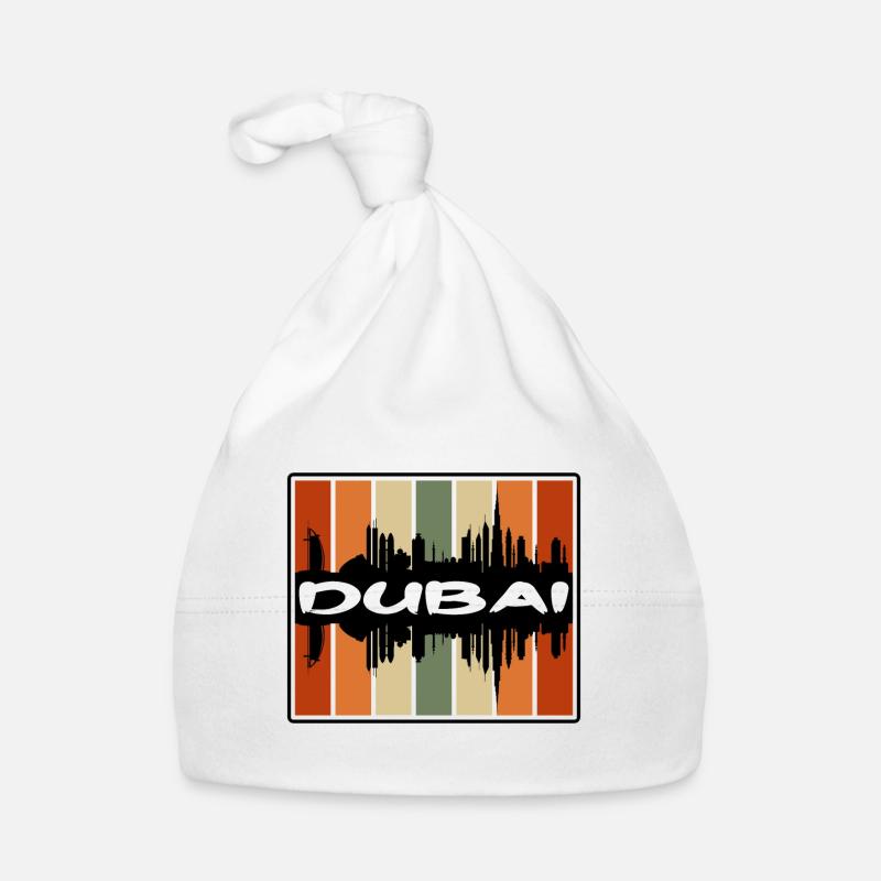 Dubai Skyline Silhouette Reise Souvenir Baby Bio-Mütze
