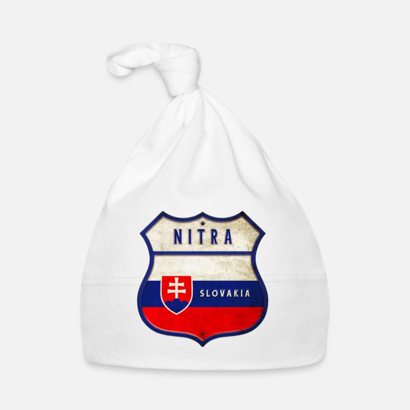 Drapeaux de Nitra Slovaquie Bonnet bio Bébé