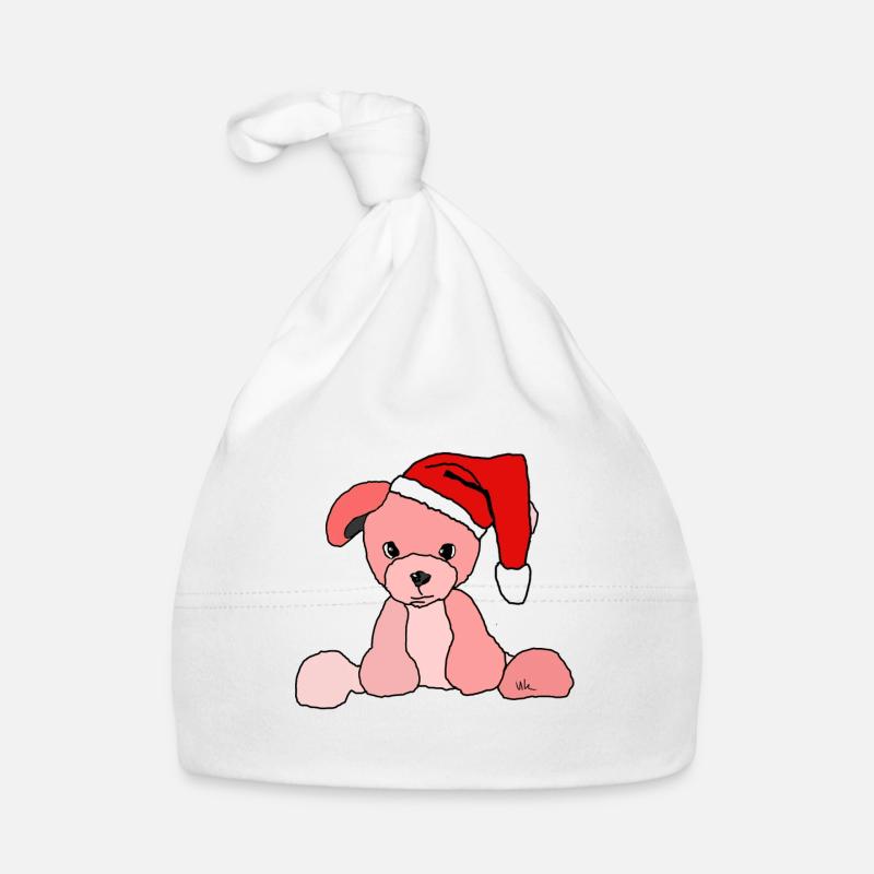 Chien de Noël Chien de Noël - Bonnet bio Bébé - blanc
