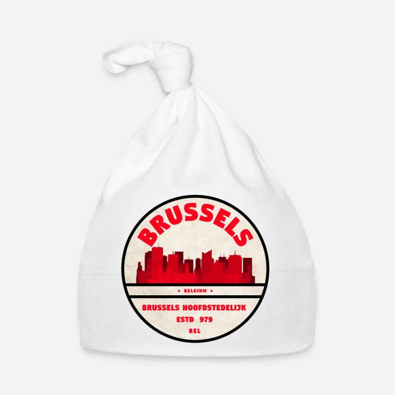 Brüssel Skyline Emblem Baby Bio-Mütze