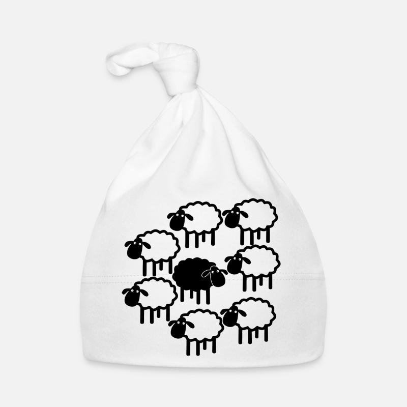Mitternachts-Schafparade - Baby Bio-Mütze - Weiß