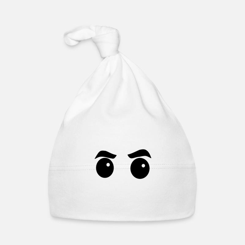 Yeux - Bonnet bio Bébé - blanc