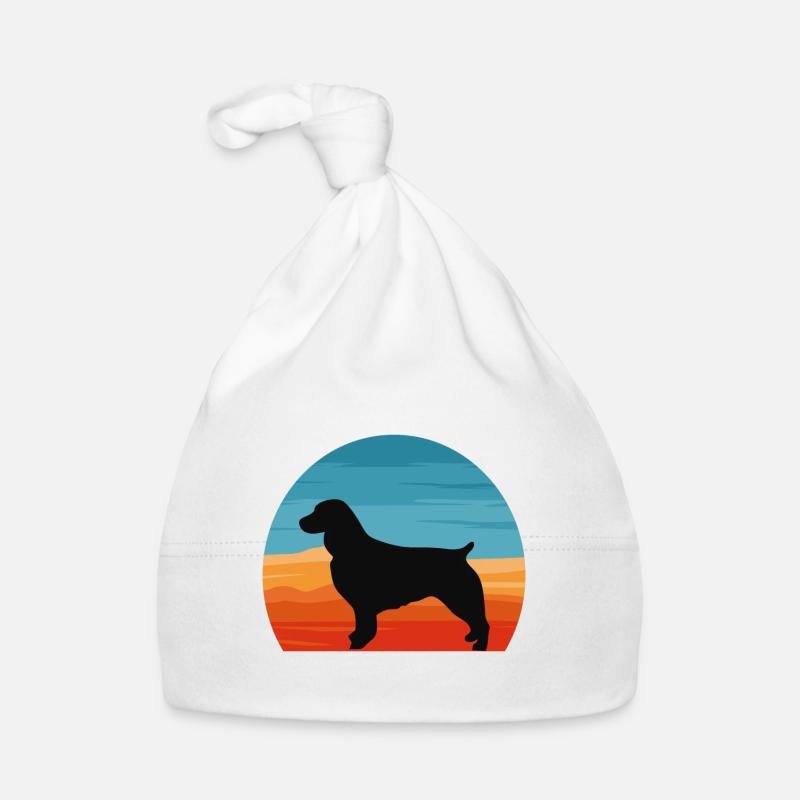 Boykin Spaniel Dog Lover Silhouette Vintage Sunset Organic Baby Cap