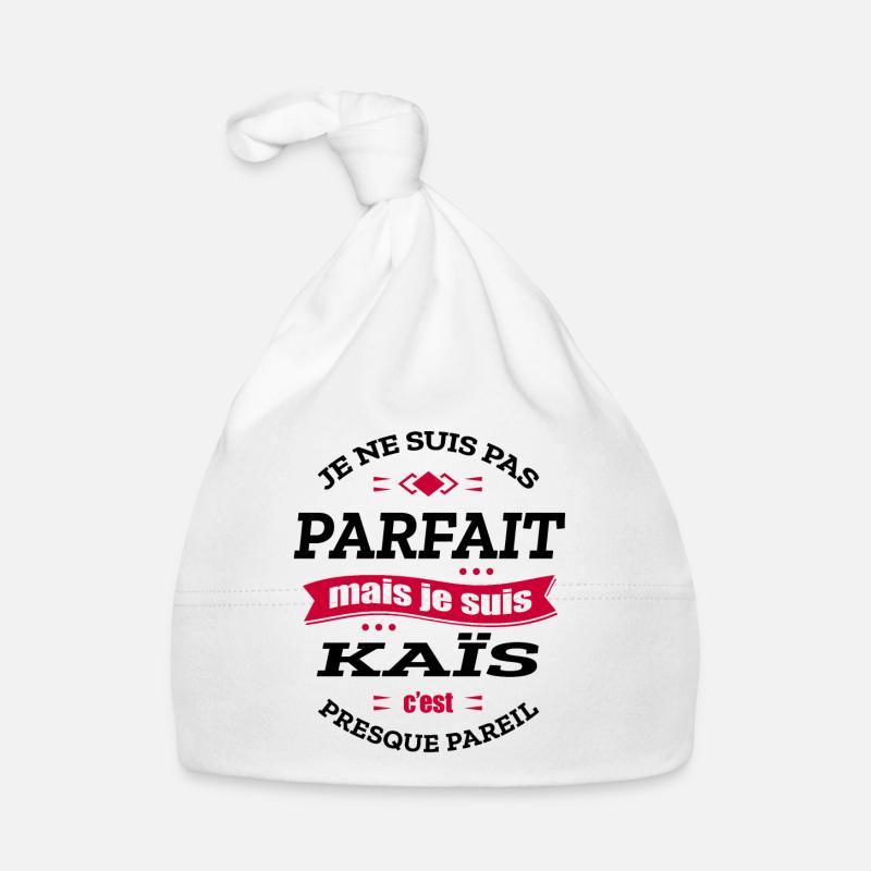 KAÏS PARFAIT - PRENOM KAÏS - Bonnet bio Bébé - blanc