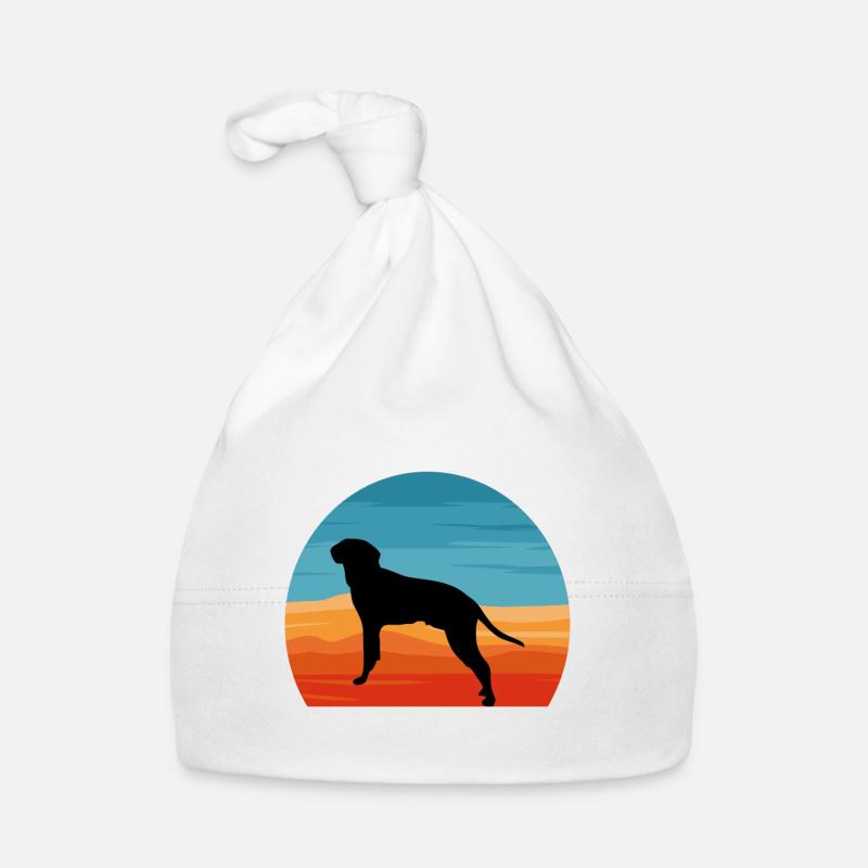 Braque Saint Germain Dog Silhouette Retro Sunset Organic Baby Cap