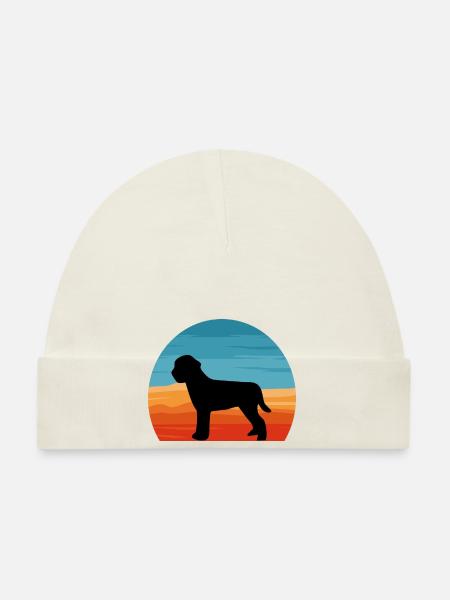 Lagotto Romagnolo Dog Love Silhouette Retro Sunset - Organic Baby Cap - white - Front