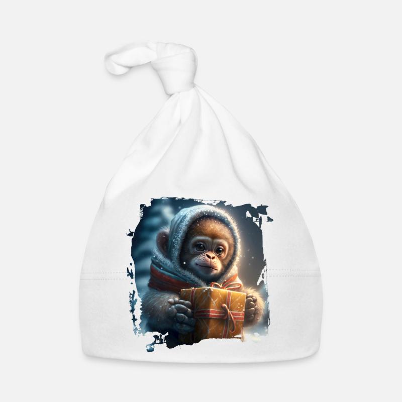 Winterlicher Orangutan Geschenk Baby Bio-Mütze