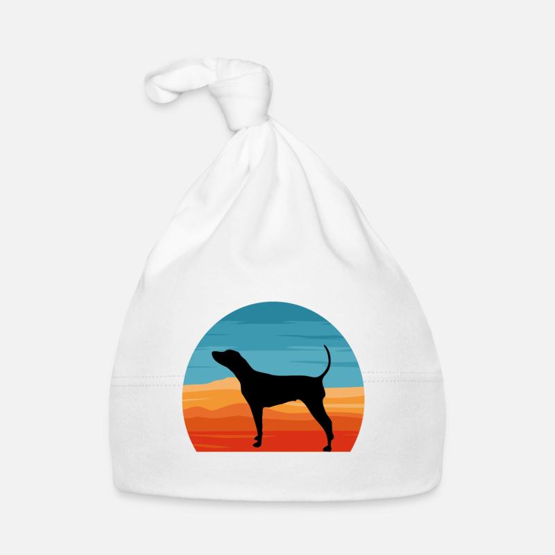 Black And Tan Coonhound Dog Silhouette Retro Sun Organic Baby Cap