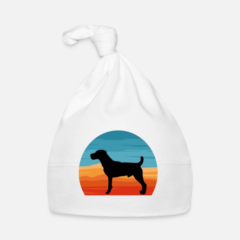 Parson Russell Terrier Dog Silhouette Retro Sunset Bonnet bio Bébé