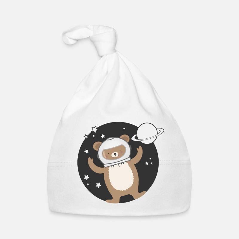 Mignon Astronaute Bear dans le style comique Bonnet bio Bébé