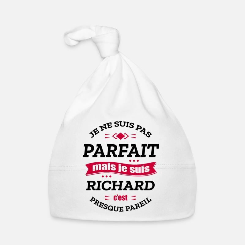 RICHARD PARFAIT - PRENOM RICHARD - Bonnet bio Bébé - blanc