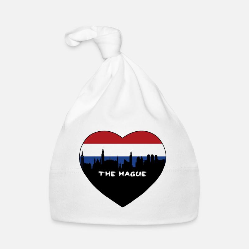 La Haye Drapeau des Pays-Bas Skyline Souvenir de voyage Bonnet bio Bébé