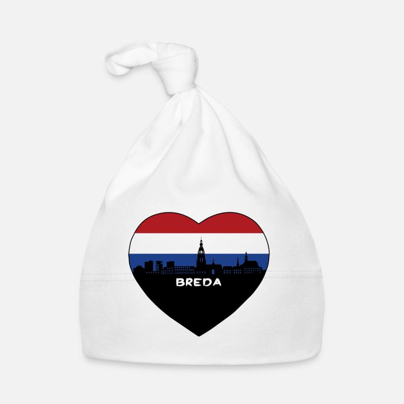 Breda Pays-Bas Flag Skyline Souvenir de voyage Bonnet bio Bébé