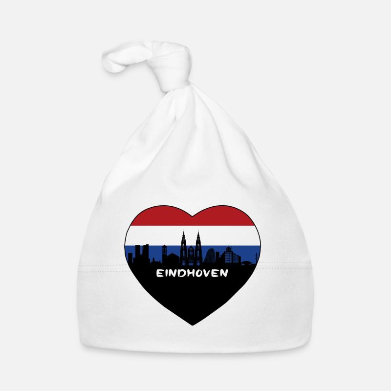 Eindhoven Pays-Bas Flag Skyline Souvenir de voyage Bonnet bio Bébé