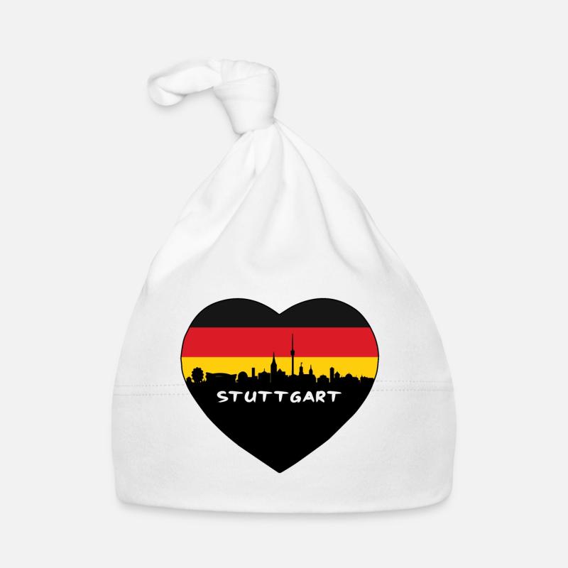 Souvenir de voyage de l'horizon du drapeau de l'Allemagne de Stuttgart Bonnet bio Bébé