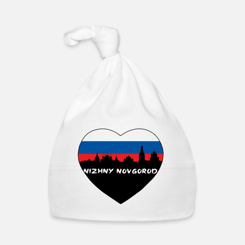 Nizhny Novgorod Russie Drapeau Skyline Voyage Souvenirs Bonnet bio Bébé