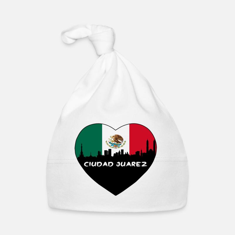 Ciudad Juarez Mexique Flag Skyline Souvenir de voyage Bonnet bio Bébé