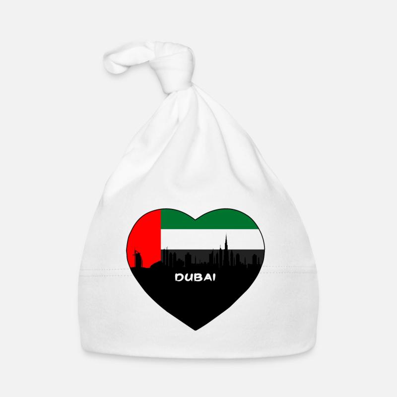 Dubaï Eau Flag Skyline Souvenir de voyage Bonnet bio Bébé