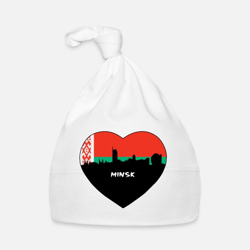 Minsk Biélorussie Flag Skyline Souvenir de voyage Bonnet bio Bébé