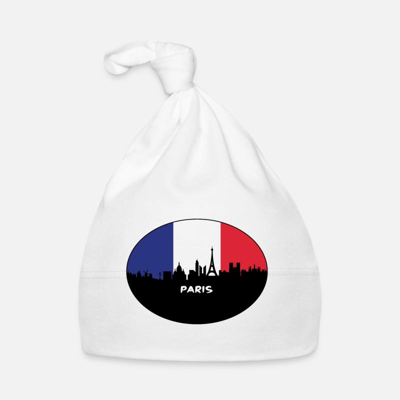 Paris Frankreich Flagge Skyline Reise Souvenir Baby Bio-Mütze