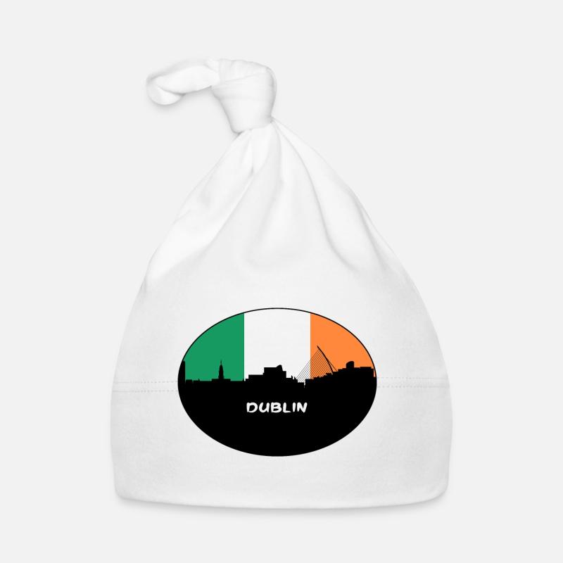 Dublin Irlande Flag Skyline Souvenir de voyage Bonnet bio Bébé