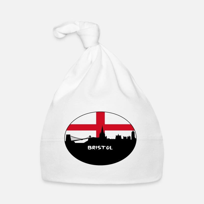 Bristol Angleterre Flag Skyline Souvenir de voyage Bonnet bio Bébé